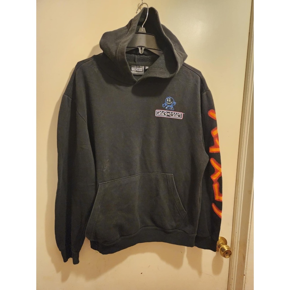 PAC-MAN Sweatshirt Mens Medium  Hoodie Sweater Unisex Pullover 80s